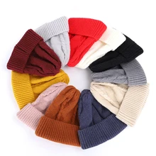 Новинка, зимняя однотонная шерстяная вязаная шапка, женская модная повседневная шапка, теплая женская мягкая утолщенная шапка, вязаная шапка-носок, шапка для катания на лыжах