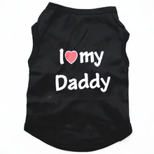 

Pet Clothes Casual Puppy Dog Cat Clothing "I Love Mommy Daddy" Print Cat Vest T-Shirt 100% Cotton Cat Kitten Apparel Accessories