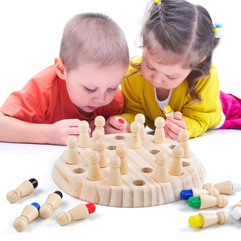 

Board Game Children's Intelligent Toys Colorful Memory Chess Wooden Memory Matchstick Chess Game Memory Developing Chess