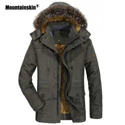 Горные мужские зимние пальто новые плюс бархатные толстые теплые ветрозащитные куртки мужские повседневные пальто с капюшоном мужская