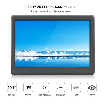 

Portable Monitor 10.1 inch 2560*1600P LED Computer Monitors HDMI LCD Display IPS 2K Screen 10.1'' Raspberry Pi Display
