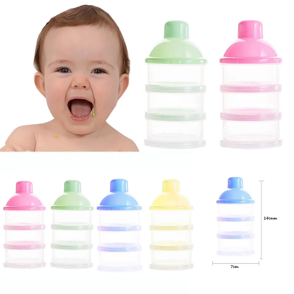 

ARLONEET Baby Transparent three-layer Milk Powder Case Portable Milk Powder Bottle Milk Feeding Bottles Include Bottle Grip