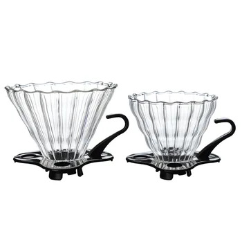 

Glass Coffee Dripper Clever Coffee Filter 1-2,2-4CupEngine Style Coffee Drip Filter Cup Portable Reusable Paperless Pour Over