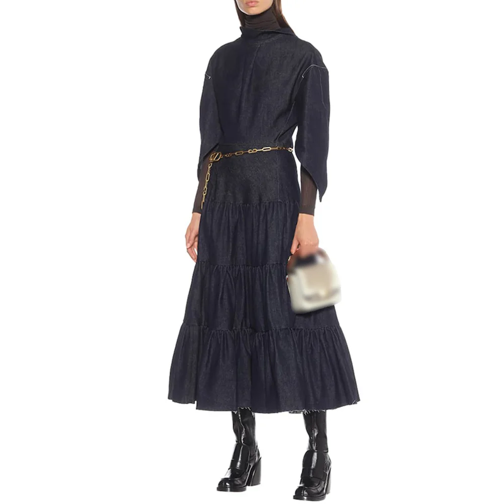 Модные сапоги до колена в западном стиле; женские брендовые сапоги на высоком каблуке для подиума; большие размеры 35-48