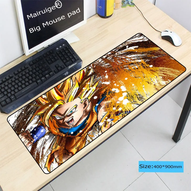  Dragon Ball Large Gaming Mouse Pad Black Locking Edge Keyboard Desk Mousepad Mat Gamer Anti-slip Ru