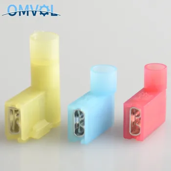 

25pcs Nylon Flag Female Terminal insulated flag 6.3 plug Right Angle Terminals