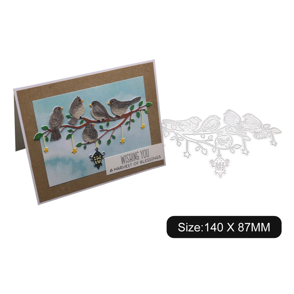 

Birds on the Branche Cutting Dies Metal Stencil For Card Making Decorative Paper Christma Cutting Mold Craft New Metal Dies 2019