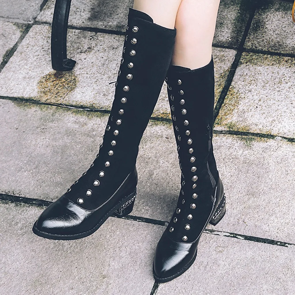 

Long Boots Women Winter Cool Metal Decoration Socks Boot New Arrival Women Autumn Boots 2019