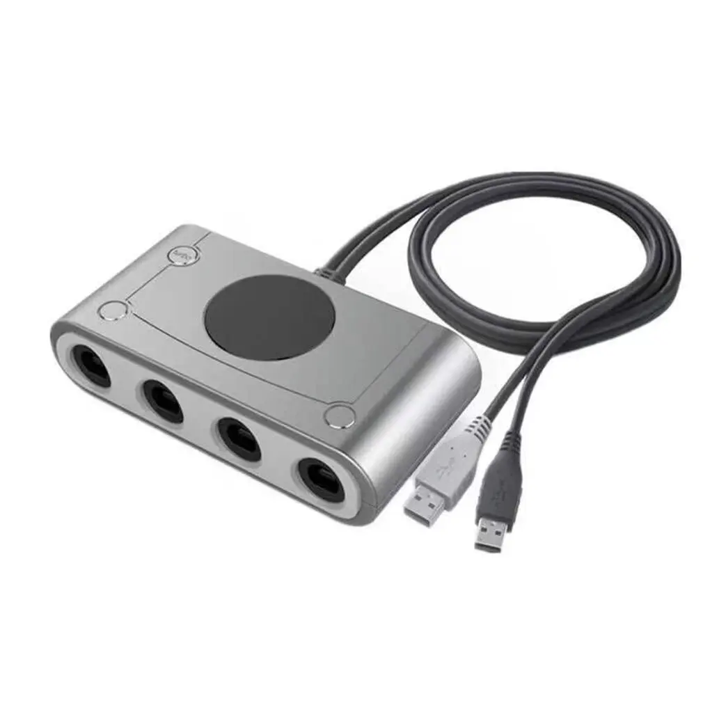 3 в 1, 4 порта для игрового контроллера GC Cube, адаптер-конвертер для Nintendo wii U, usb-адаптер для ПК с функцией домашней турбо - Цвет: Grey