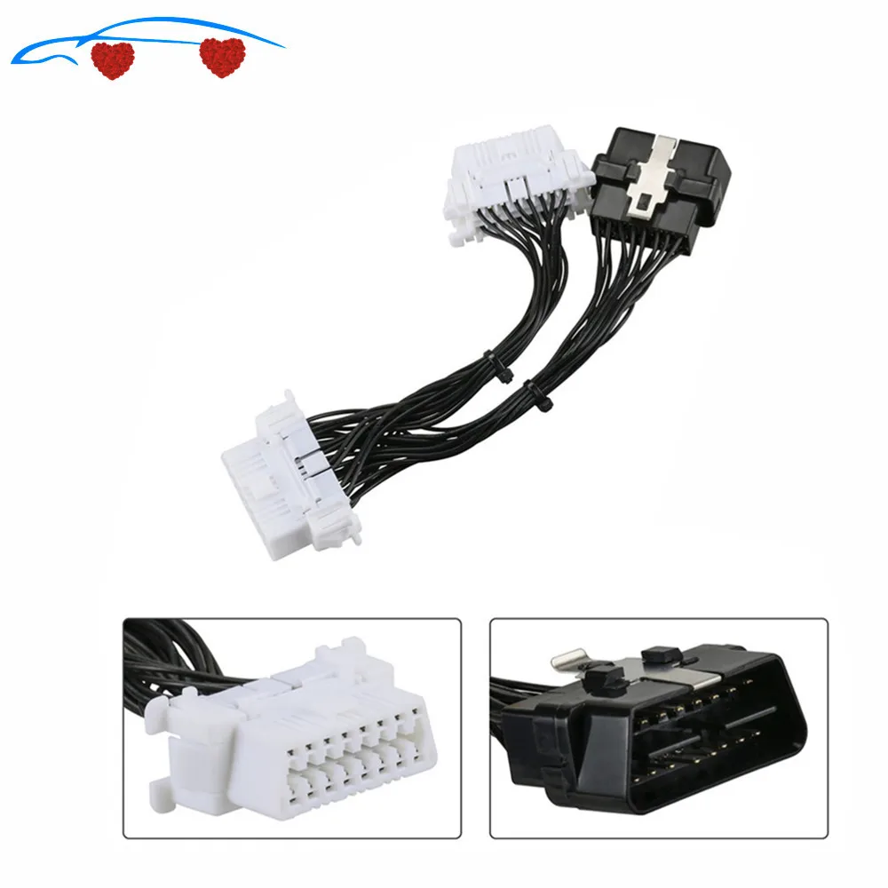 Новые 16 pin OBD2 OBDii OBD 2 разветвитель Удлинительный кабель папа мама Женский Y