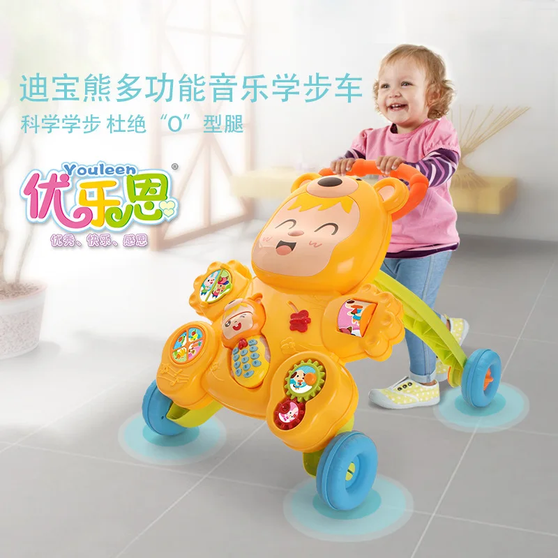 

Female Baby Step Cart 7-18 Month Anti-Flip Adjustable Speed Baby Walker Infant Learn Walk Toy