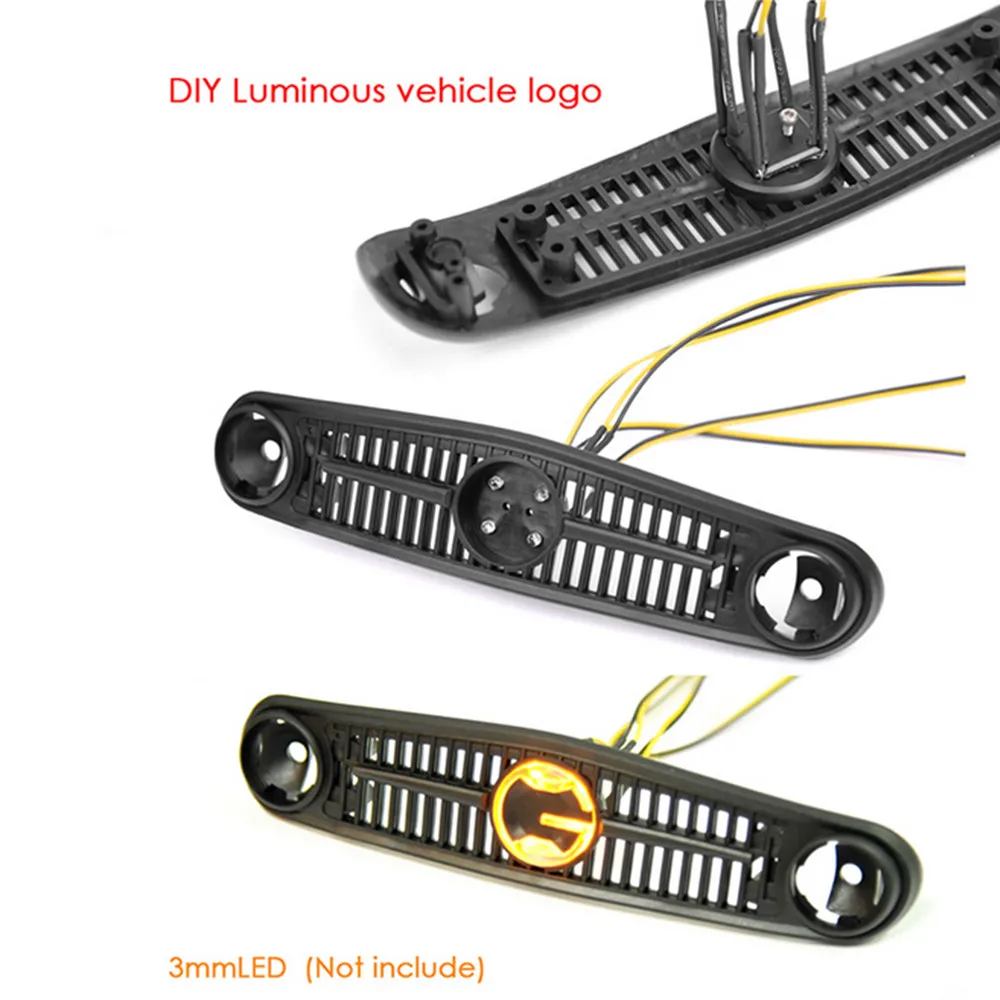 Peças do Carro Conjunto para 1 Grade Dianteira Transformar Luzes Traseiras Capa - 10 Axial Scx10 ii Umg10 4x4 6x6 rc Acessórios 11 Grade dianteira transformar luzes traseiras capa conjunto