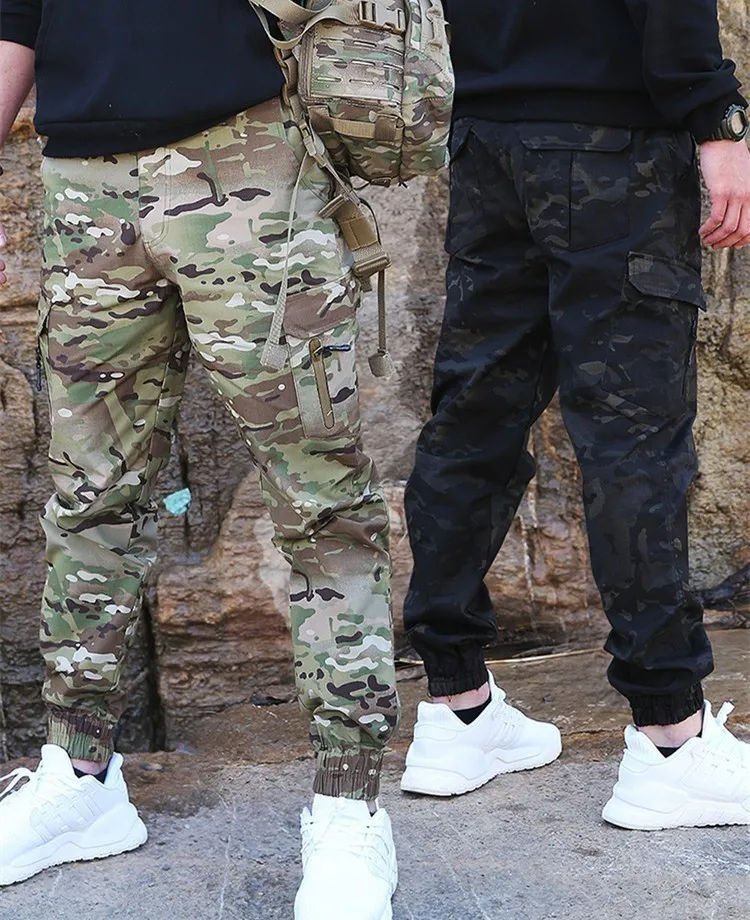 Multi Pocket Camouflage Tactical Army Fans Ankle Cargo Pants Waterproof Wearproof Mens Outdoor Military Sports Climbing Trousers
