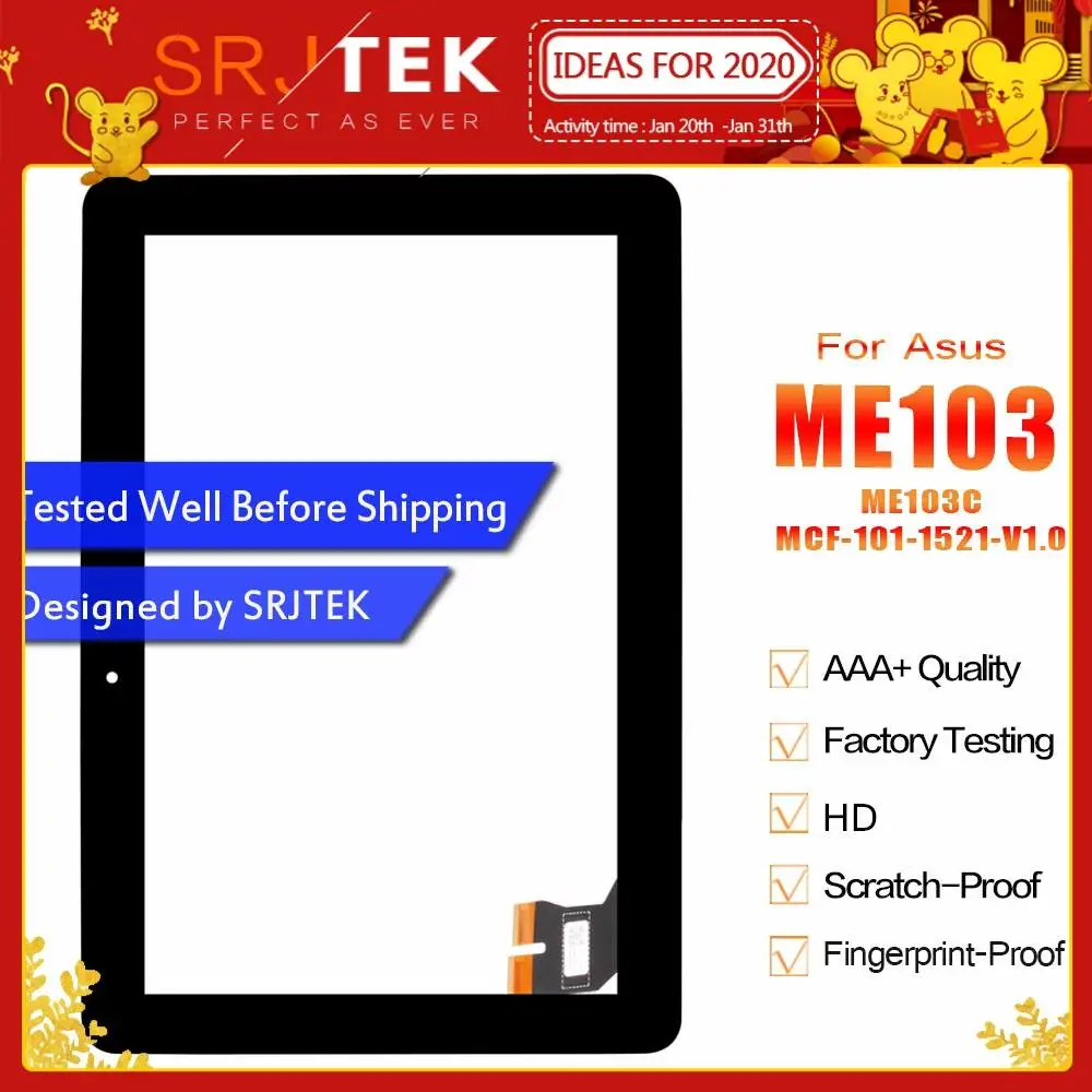 Cena SRJTEK Digitizer dla asus memo pad inteligentny 10 ME301 dotykowy ME301T 5280N FPC 1 ekran dotykowy szkło czujniki Tablet wymiana ekranu