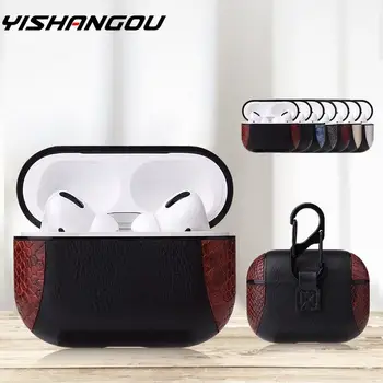 

Snake Skin Leather Bluetooth Wireless Earphone Case For AirPods Pro Protective Cover Bags for Apple Air Pods 3 Charging Box