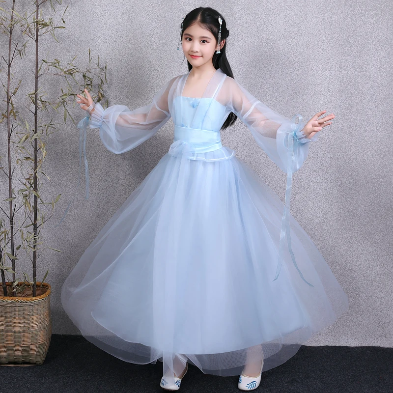 

Children's costumes Hanfu clothing Cos fairy princess fresh and elegant dance Guzheng girls performance performance clothing