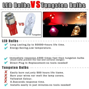

Lamp LED Lights Bulbs 5 SMD Side Indicator Interior License Plate Parts