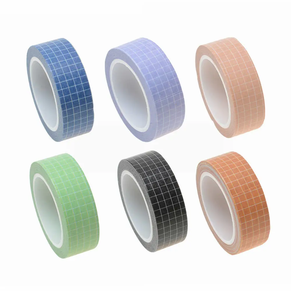 10 м * 15 мм красочные сетки лента Washi планировщик клейкая DIY Скрапбукинг Стикеры