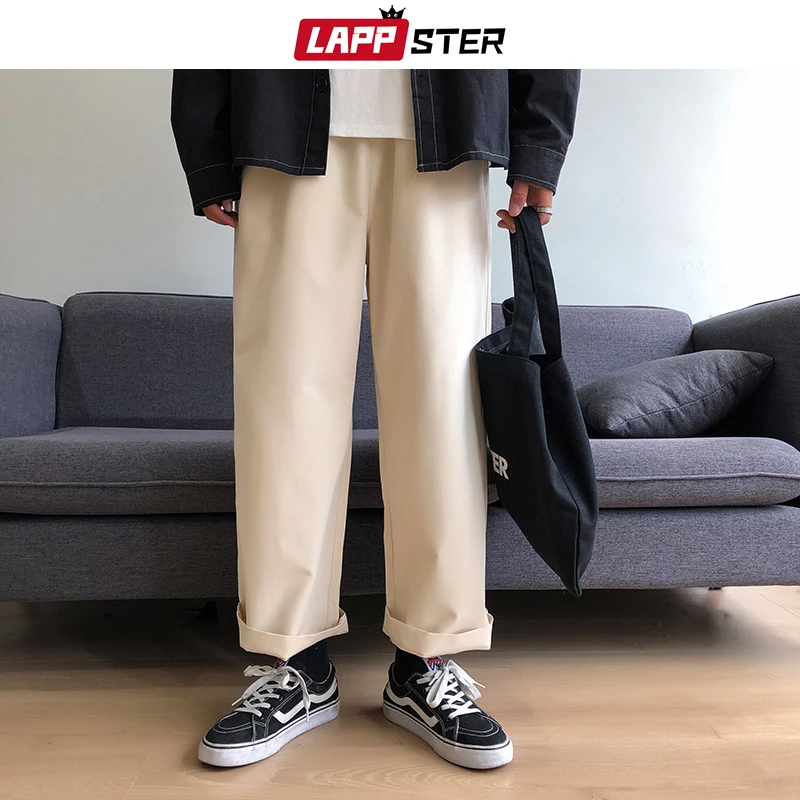 

Men Harajuku Kpop Harem Pants 2019 Colorful Man Japanese Streetwear Joggers Pants Male Vintage Beige Spring Sweatpants