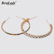 Лучшая Дамская разноцветная лента для волос Za для женщин, блестящие стеклянные аксессуары для волос, Геометрическая Свадебная повязка на голову, подарки для девочек, украшения для волос, новинка