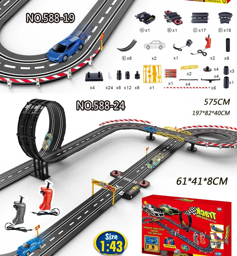 Электрический рельсовый автомобиль 1:43 ускорение спортивный трек игрушка гоночный кольцевой сборочный рельсовый трек с дистанционным управлением гоночный трек детские игрушки