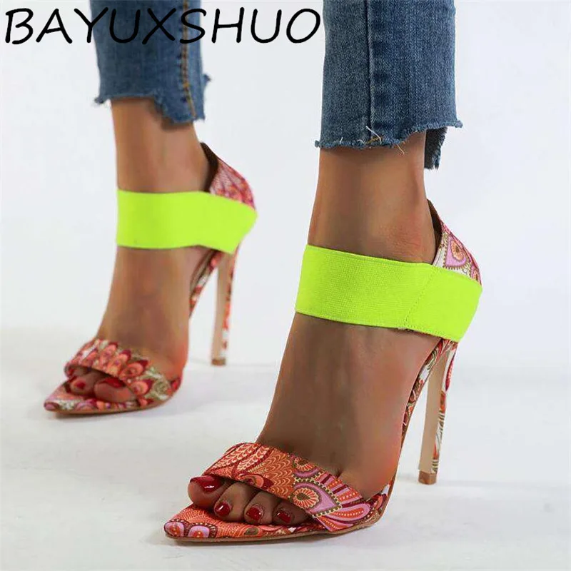 

BAYUXSHUO Women High Heel Sandals Fashion Phoenix Sandals Pointed Head Stiletto Heels Comfortable Wild Women Shoes Large Size