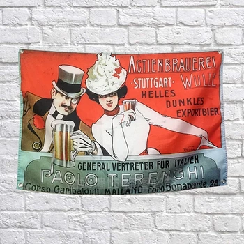 

PAOLO TERENGHI Wine Poster personality creative hanging Banners Bar Winery Billiards Hall home wall decor live background cloth