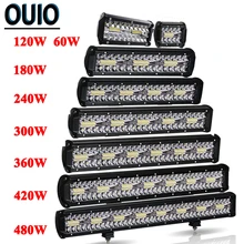 60-480 Вт светильник-бар внедорожный 4x4 12V 24V автомобильные аксессуары 4-23 дюймов светодиодный рабочий светильник комбинированный луч дальнего света ATV SUV UTV Trucks
