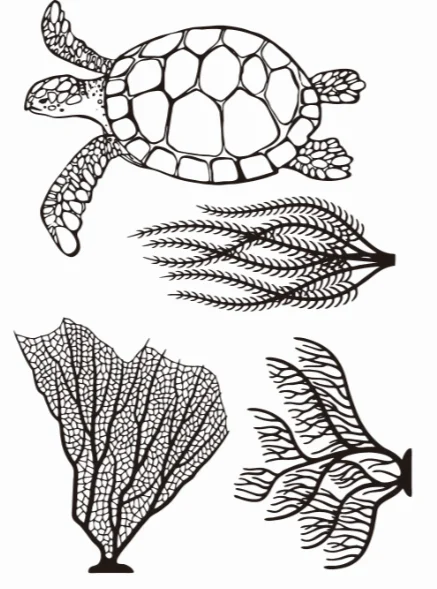 

Seaweed tortoise Transparent Clear Stamps for DIY Scrapbooking/Card Making/Kids Christmas Fun Decoration ST0480