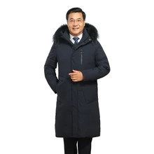 Tcyeek, зимнее пуховое пальто, мужской толстый теплый пуховик, Мужская Большая Меховая куртка с капюшоном, зимняя 90% белая куртка-пуховик, верхняя одежда, 19-1