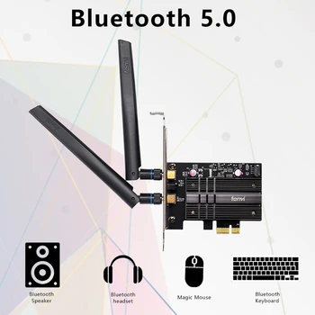 

PCI-E WiFi 6 Wireless Adapter Desktop For Intel Ax200 Card 3000M 802.11ax BT5.0 Dual Brand 2.4Ghz-574Mbps / 5Ghz-2400Mbps