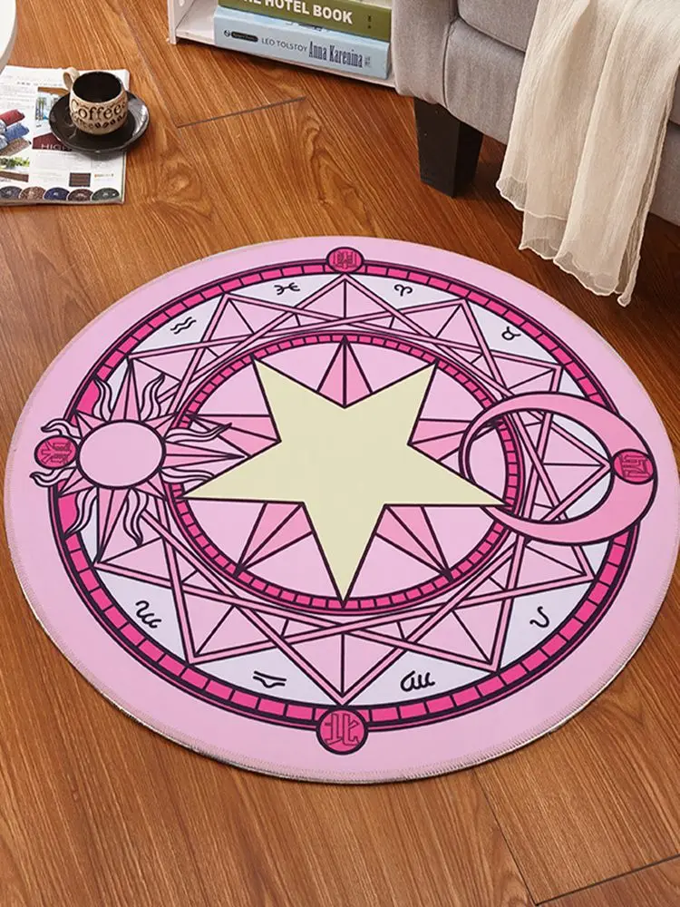 

Carpets Round Living Room Non-slip Carpet Computer Chair Area Rug Children Play Tent Floor Mat Cloakroom Rugs Pink Room Decor