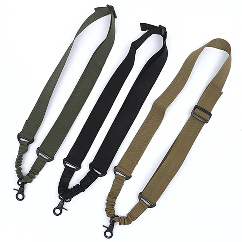 Nylon Gun Sling Adjustable Tactical Single Point Bungee Rifle Belts Gun