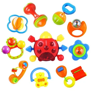 

Funny 10Pcs Animal Handbells Bells Kids Baby Rattle