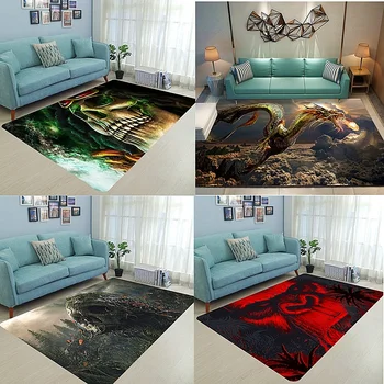 

Love\Orangutan\Dragon\Skull High Quality Retro Suede Carpet Encrypted Anti-skid Area Rugs Soft Comfortable Breathable Floor Mat