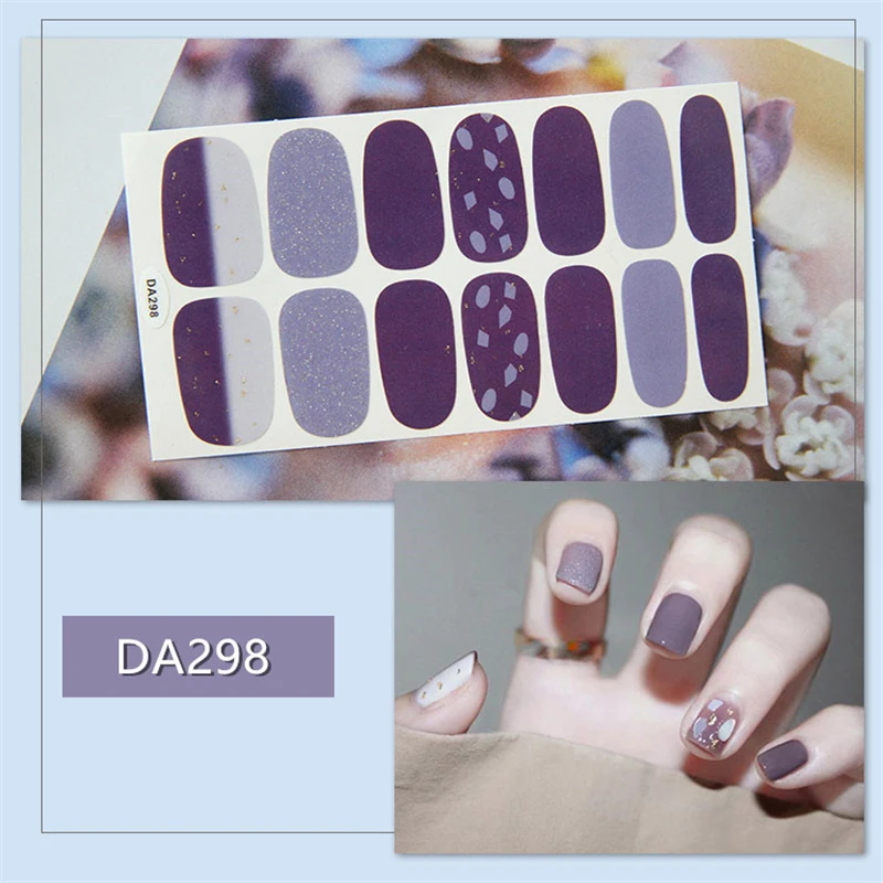 Nusx Nail Stickers Glitter Irregular Sequins Nail Decals Full Cover Adhesive Nail Art Stickers Manicure for 5