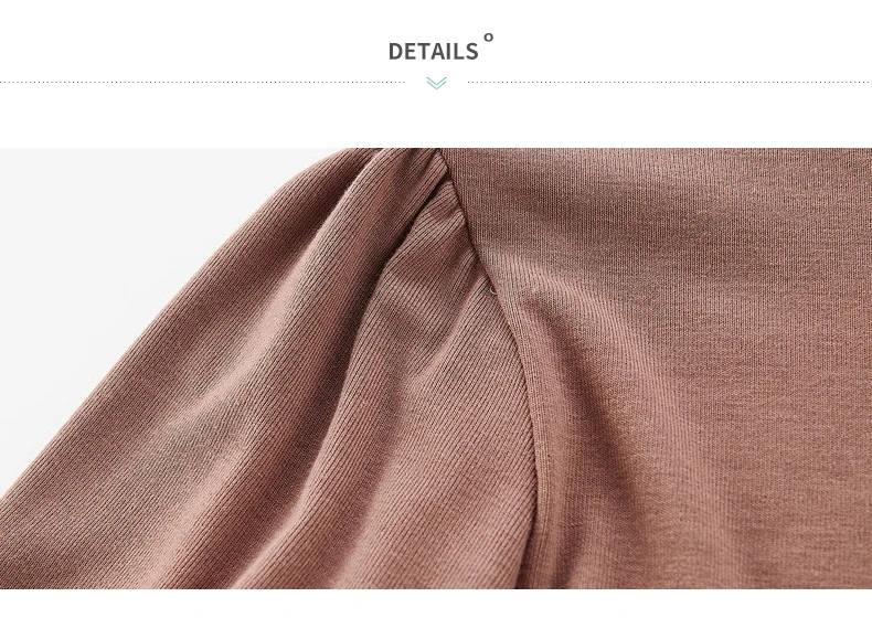 INMAN 2020 Autumn Winter New Arrival Retro French Style High Collar Bubble Long Sleeve Women T-Shirt