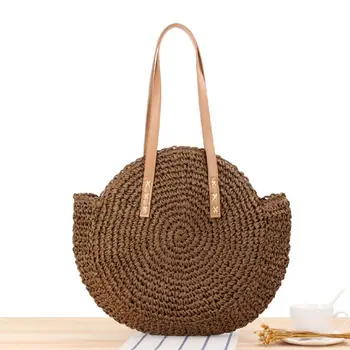 

Fashion Straw Handbag Shoulder Messenger Satchel Women Tote Top Handle Bag