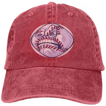 

Adult Grid Baseball Caps Unisex Sunshade Hat Mesh Hat Snapback Cap Baseball Angry face Cartoon Clip Art Softball Ideal red