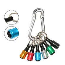

6Pc 1/4 Hex Shank Screwdriver Bit Holder Key Extension Bar Drill Screw Adapter Quick Release Tough Keychain Driver Keyring