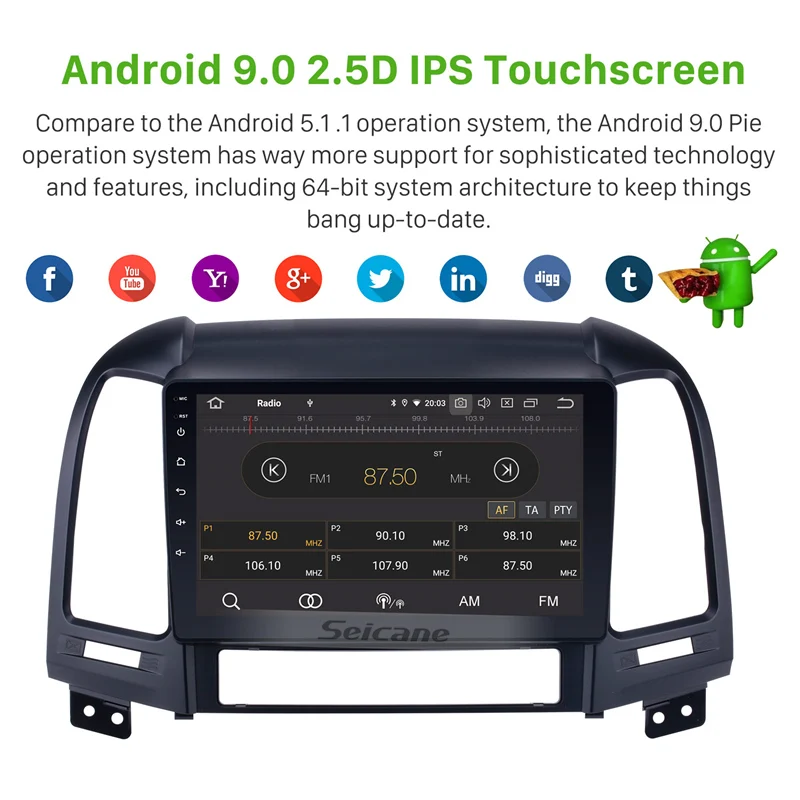Cheap Seicane Android 9.0 IPS screen for Hyundai SANTA FE 2006-2012 GPS navigation Head Unit Radio Support Steering Wheel Control 2 Cheap Seicane Android 9.0 IPS screen for Hyundai SANTA FE 2006-2012 GPS navigation Head Unit Radio Support Steering Wheel Control 2