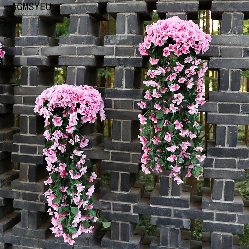 Fleur Artificielle, Tombante, en Soie Colorée, Décoration d'Évènements,  Lierre Violet pour Guirlande Murale Pour Organisation de Mariage, du Jardin  et de la Maison