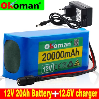 

new 18650 Battery pack Large capacity 12v 20ah 18650 lithium battery protection board 12v 20000mAh capacity+Charger