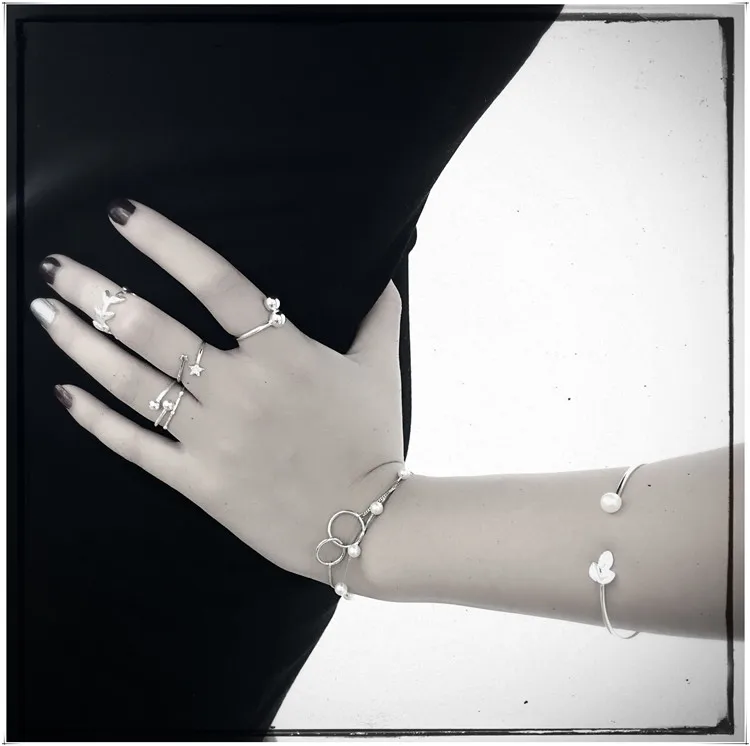 925 Sterling Silver star zircon Open Rings for Women Prevent Allergy for silver rings,silver ring