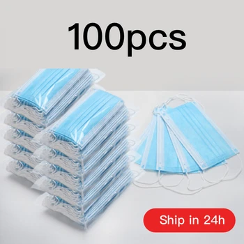 

100pcs Disposable Anti Dust Mask Daily Protective Mask Anti Fog Dust-proof Non-woven Melt Blown Three-layer Mask