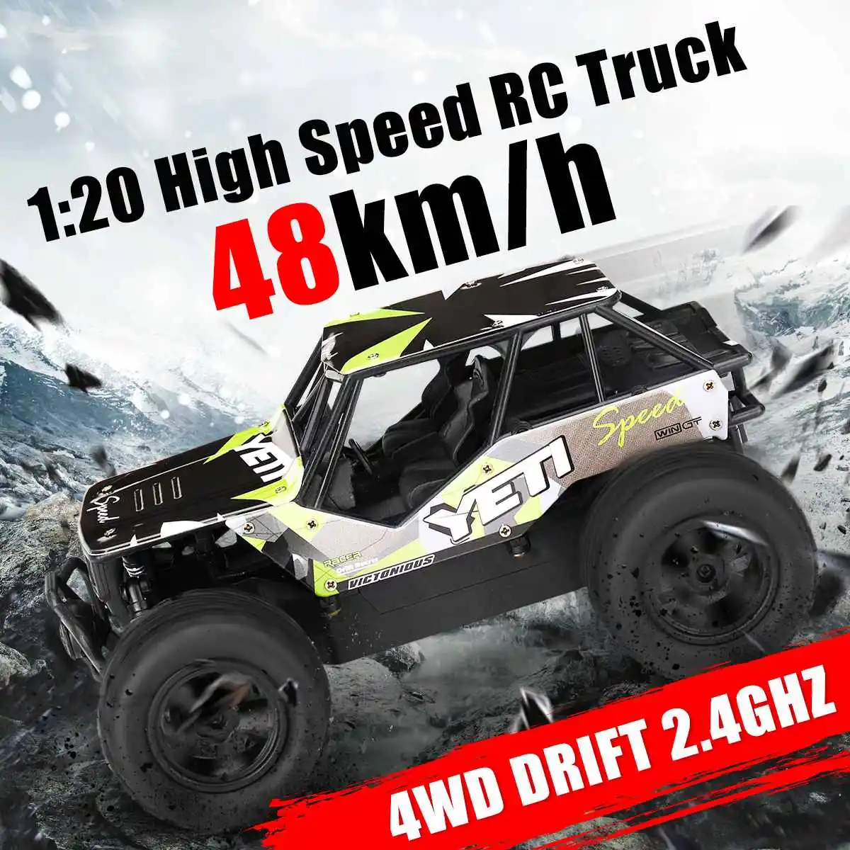 RC автомобиль 1:20 1/20 2,4G алюминиевый внедорожный багги автомобиль грузовик внедорожник Bigfoot скалолазание дистанционное управление игрушечные гоночные автомобили