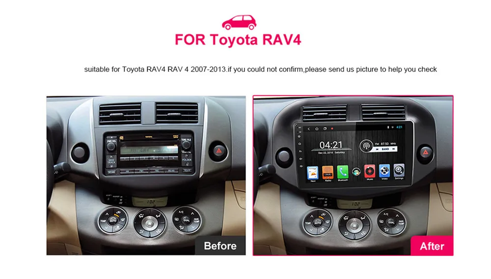 Best Android 9.1 2 din Car Radio GPS Navigation Player For Toyota RAV4 Rav 4 2007-2011 Car Audio Video Auto Stereo BT WIFI RDS 0