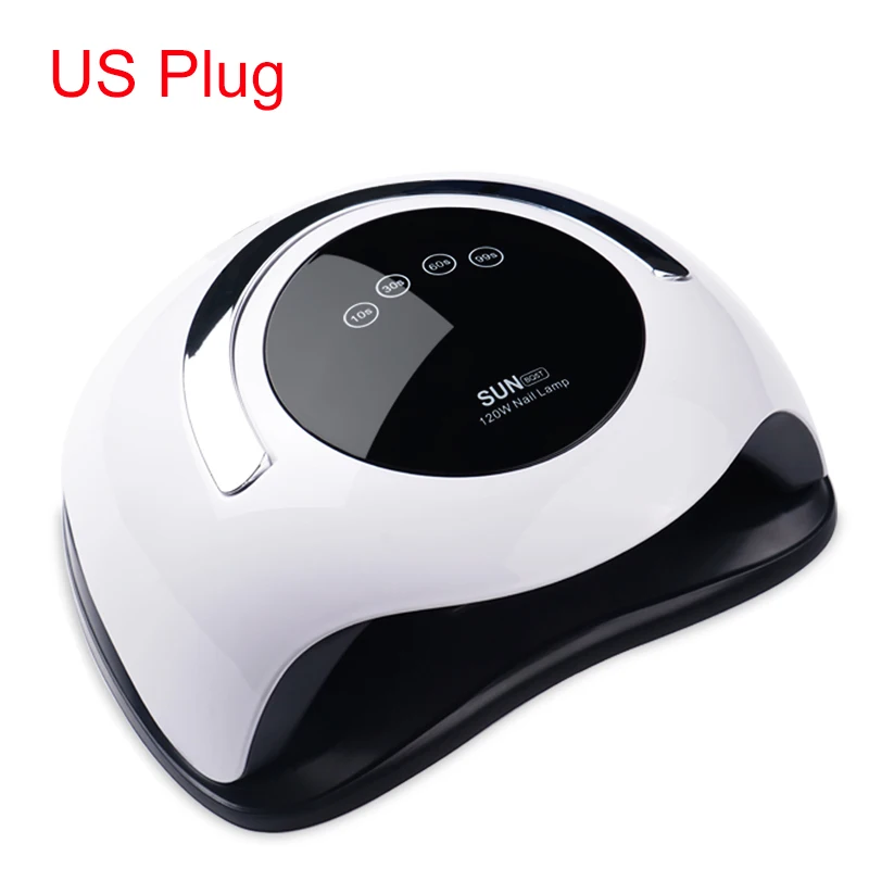 US Plug SUN BQ5T УФ светодиодный светильник для ногтей 36 светодиодный s 120 Вт сушка ногтей Гель-лак Сушилка для ногтей ЖК-дисплей высокая пудра Авто зондирования лампы для гелей - Цвет: US Plug