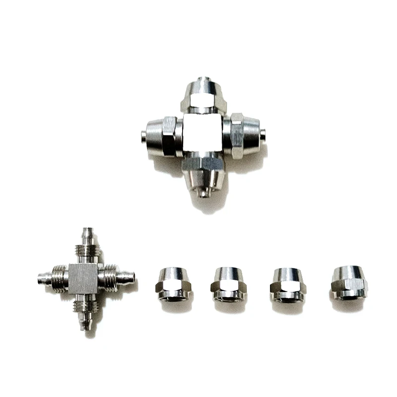 4 * 6mm Aquarium CO2 air connection valve multiple diverter CO2 system accessories air pipe stainless steel multiple diverter 3
