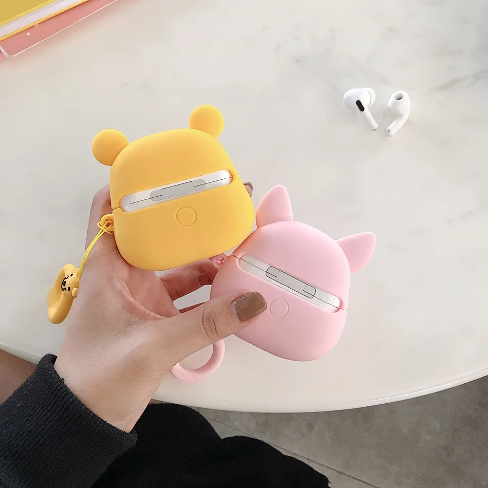 3D чехол для наушников для Airpods Pro Чехол милый силиконовый медведь ластик Мультяшные наушники/Earpods чехол s для Apple Air pods 3 Pro Чехол